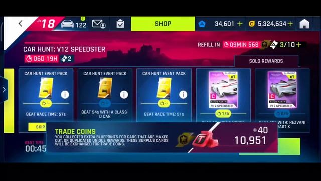 V12 Speedster Car Hunt Touch Drive Asphalt9 Legends Gameplay