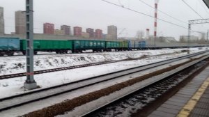 Огромный грузовой поезд и иволга ЭГ2Т поезда для детей