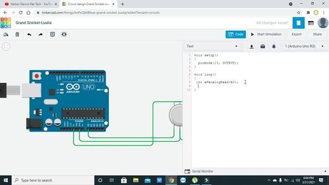 Gas Sensor Detector With Arduino UNO In Tinkercad | Simulation Of Gas Detector Circuit In Tinkercad