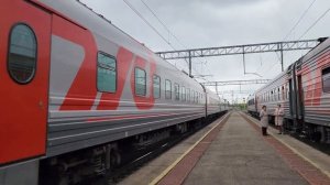 шустрое прибытие поезда №110 Пенза-Самара на станцию Чапаевск под новым ЭП2К-478