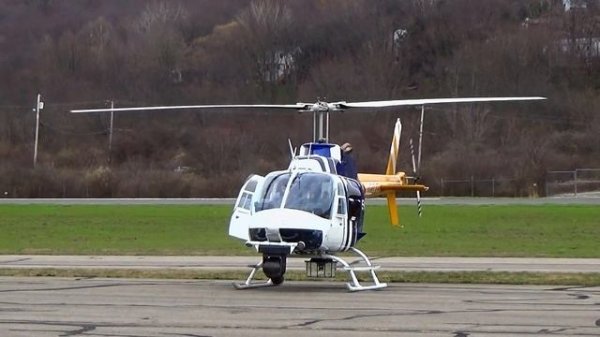 Bell 206 Jet Ranger Helicopter Full Sound Turbine Jet Engine Start, Take Off. Sky4.