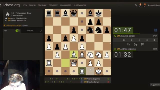 МАТЧ Андрей ЕСИПЕНКО - Сергей ЖИГАЛКО! 15 ПАРТИЙ! Lichess.org