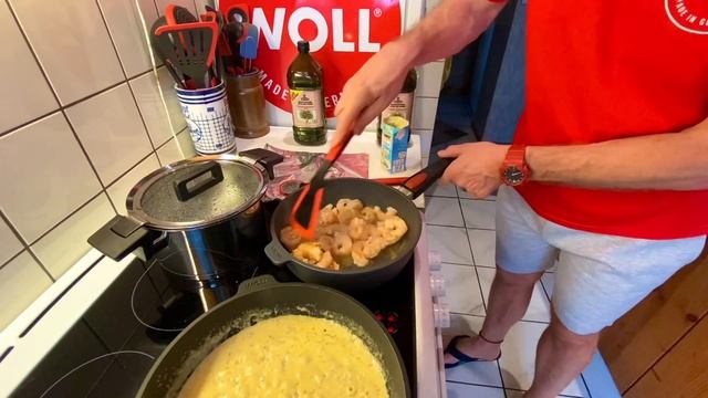 Woll Titan Best Pfannen und Concept Topf mit schneller Sommerküche,Garnelen ,Tortellini ,Käsesoße . смотреть онлайн