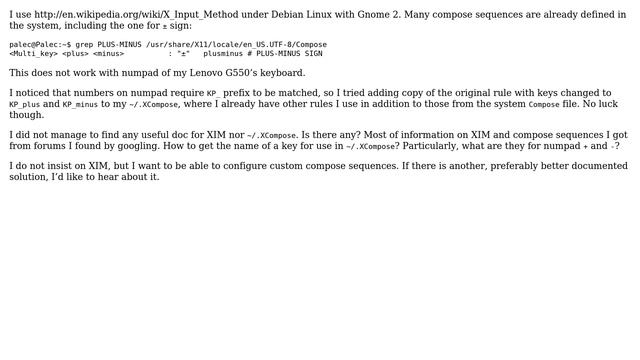 Unix & Linux: Keypad plus and minus names in ~/.XCompose смотреть онлайн