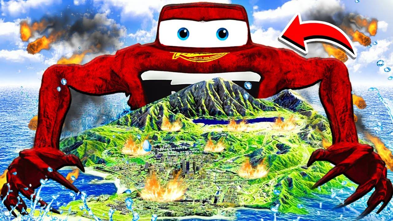 МОЛНИЯ МАКВИН ПОЖИРАТЕЛЬ УНИЧТОЖАЕТ ГОРОД в ГТА 5! McQueen Eater Tapes в GTA 5 смотреть онлайн