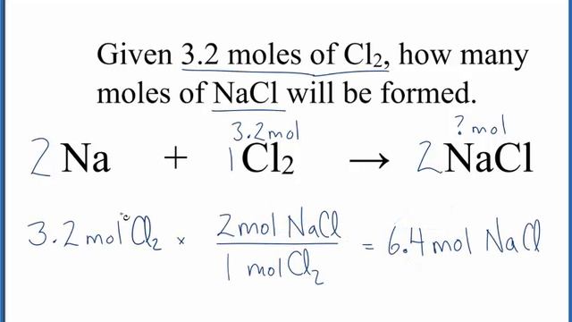 Using the Mole Ratio for Na + Cl2 = NaCl to Solve Mole Problems смотреть онлайн