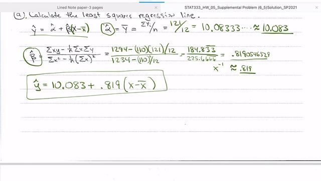 Math Stats Supplemental Problem 6.5-7 Simple Regression смотреть онлайн