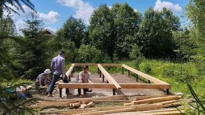 Обвязка свай.Мини-дом-каркасник. Участок с нуля.Часть №5