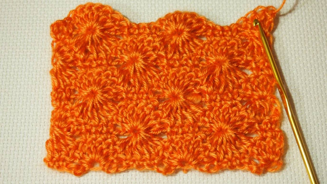 Узоры крючком.Простой и красивый узор крючком Одуванчики Уроки вязания* Crochet pattern Урок 71 смотреть онлайн