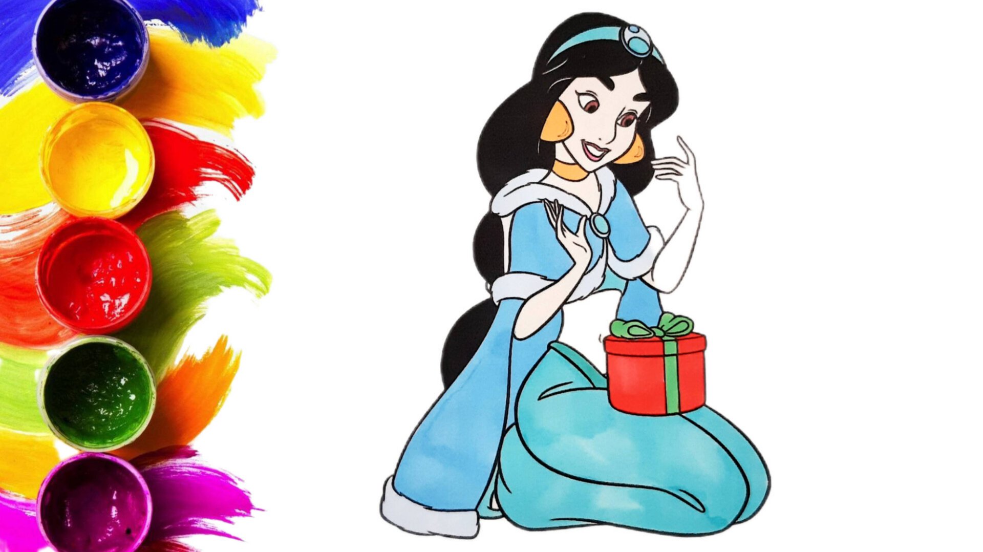 Принцесса Жасмин Дисней раскраска для детей смотреть онлайн