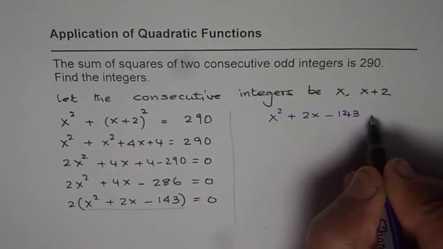 Quadratic Application Sum of Square of Two Consecutive Odd Integers смотреть онлайн