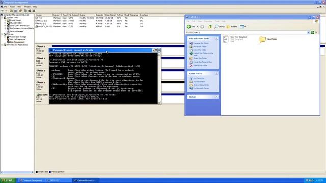 Windows XP LAB: Convert command смотреть онлайн