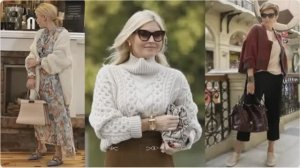 Элегантные свитеры, кардиганы и платья для дам старше 50 лет
