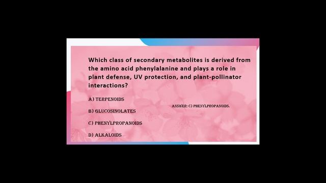 Secondary metabolites MCQ BiochemistryQuiz смотреть онлайн