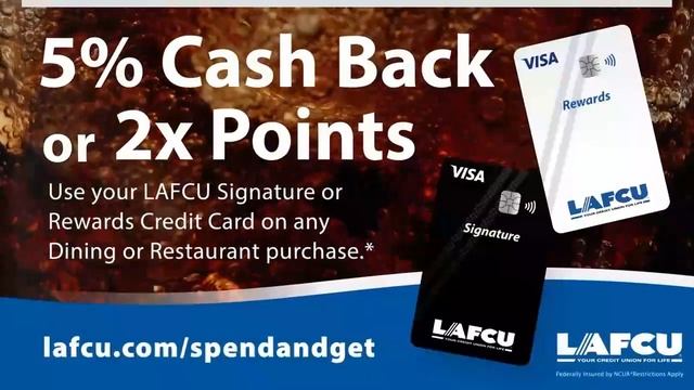 Earn with Every Sip! When you use your LAFCU Rewards or Signature Credit Card! смотреть онлайн