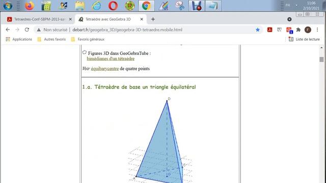 Géométrie analytique dans E - Tétraèdre et GEOGEBRA смотреть онлайн