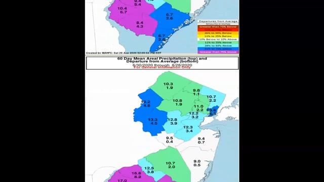 NJ AREAL PRECIPITATION YEAR TO DATE SUNDAY AUGUST 30, 2020 смотреть онлайн