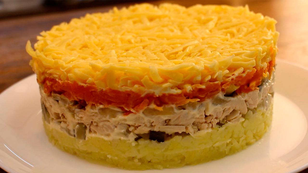 Салат "Нежный" с курицей и грибами (Очень Вкусный). Покорил меня сразу, как попробовала смотреть онлайн