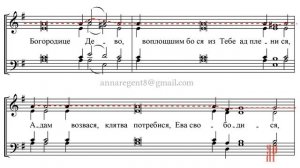 ПРЕБЛАГОСЛОВЕННА ЕСИ, глас.2 по обиходу ППК -  Сопрановая партия