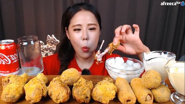 SUB) 뿌링클다리 뿌링치즈볼 뿌링핫도그 Mukbang eating show смотреть онлайн