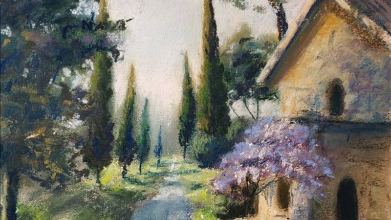 Обзор картины дорога в Рим. 20х30см Пастель. Цуканова Виктория смотреть онлайн