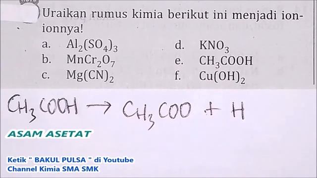 5/6 cara ionisasi CH3COOH TATANAMA SENYAWA KIMIA # kelas 10 PART 5 смотреть онлайн