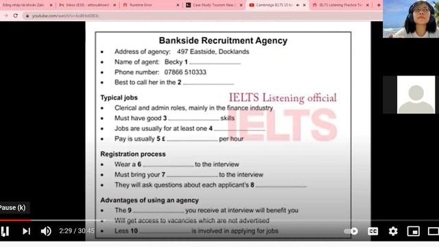 LESSON 8 - LỚP IELTS 0 ĐỒNG - LISTENING PART 1 + READING PASSAGE 1 смотреть онлайн