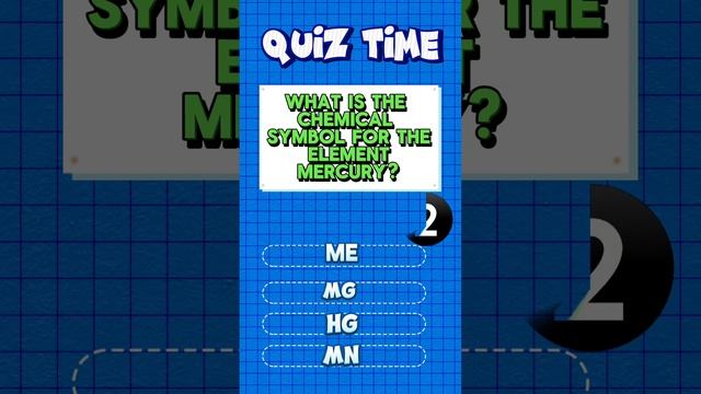 What is the chemical symbol for the element Mercury?#quiz#quiztime#chemical смотреть онлайн