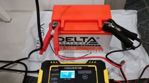 Первое подключение нового зарядного устройства к аккумулятору для подзг