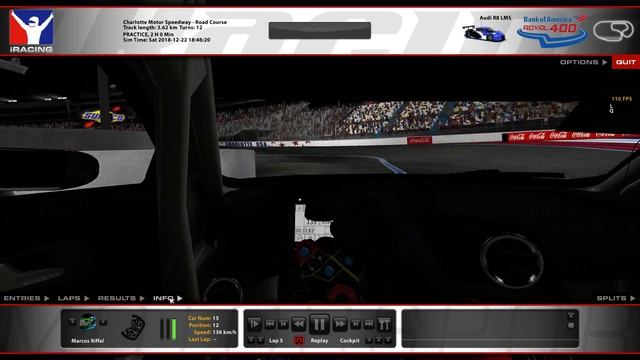 iRacing - Audi R8 GT3 - Charlotte Roval - 1.08.966 смотреть онлайн