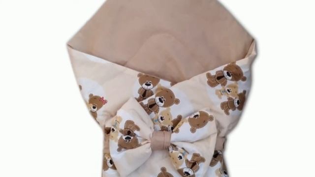 Видео обзор Конверт плед для выписки Vikki 75*75 см Мишки на бежевом без капюшона смотреть онлайн
