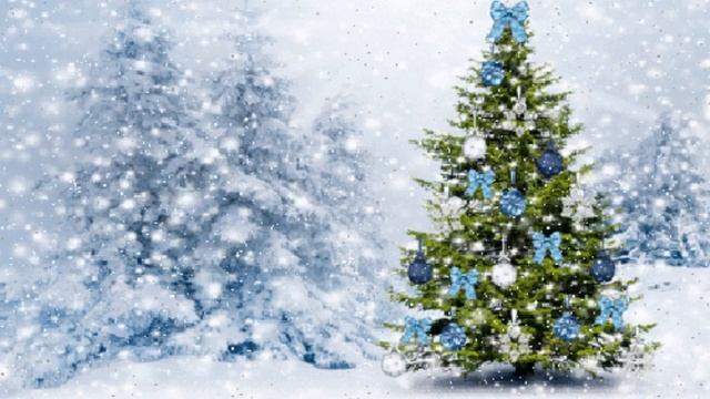 Ёлка на поляне. Новогодний футаж. Зимний футаж. Красивый футаж для видео. смотреть онлайн