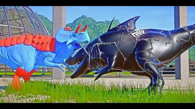 Spiderman Vs Venom Sharkzilla Jurassic World Evolution Dinosaurs Fight