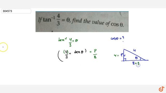 `tan^-1 (4/3)=theta` , find the value of `cos theta` смотреть онлайн