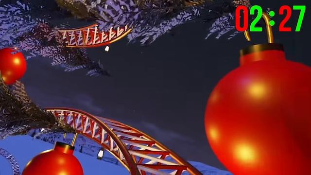Новогодняя горка с таймером 5 минут. Американские горки 3D смотреть онлайн