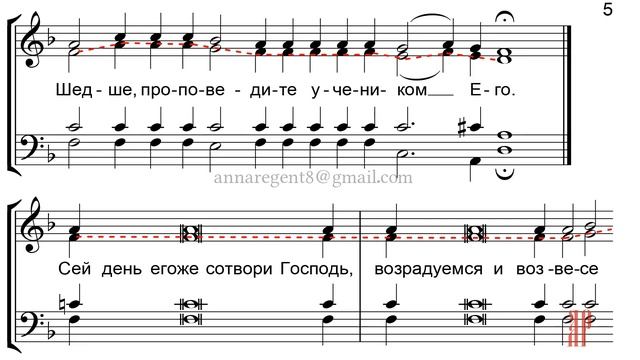 СТИХИРЫ ПАСХИ, Обиход - Альтовая партия