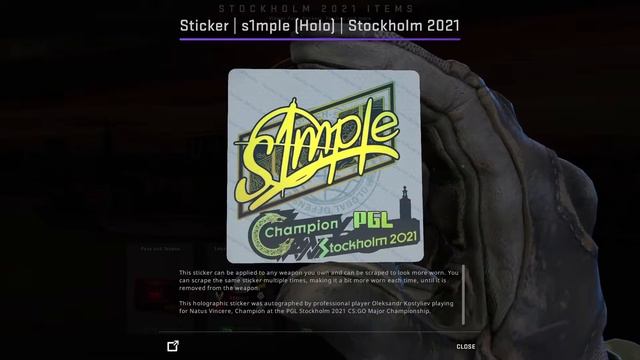 CSGO Sticker s1mple (Holo) - Stockholm 2021 Champions Autograph Capsule смотреть онлайн