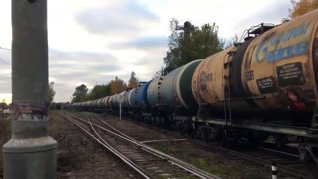 Тепловозы ЧМЭ3 - 1757, ЧМЭ3 - 1434 «Испытания» и ЧМЭ3 - 6005 с наливным составом смотреть онлайн