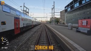 Из Цюриха в Берн - вид машинистов поезда, в Швейцарии, в разрешении 4K 60fps UHD HDR