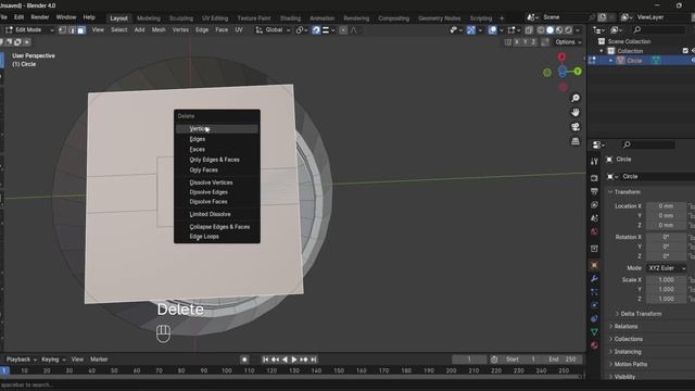 Построение поршня в Blender для сравнения подходов полигонального и твердотельного моделирования