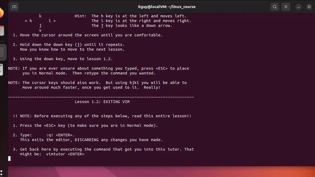 3.3 Vimtutor. Обучалка по редактору Vim. смотреть онлайн