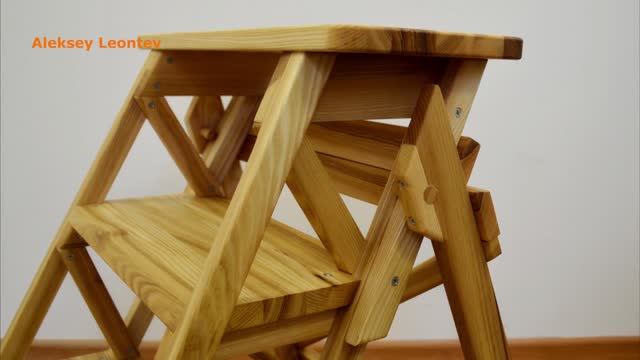 СТРЕМЯНКА - СТУЛ из дерева / Making A Wooden STEPLADDER. Woodworking