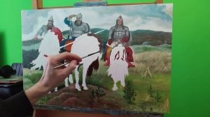 Картина "Три богатыря" сложный но интересный заказ| #какнарисовать #painting