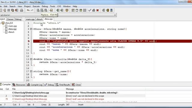 Classe Sfera versione 0.0 смотреть онлайн
