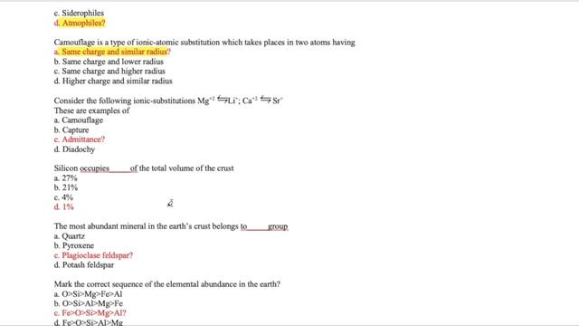 Geochemistry CSIR NET JRF Solution