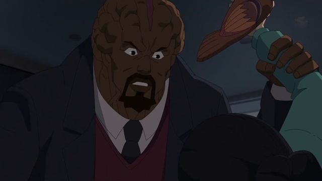 Angstrom Levy Breaks Debbie's Arm When She Tells Him Hes The Bad Guy Invincible Season2  Episode 8