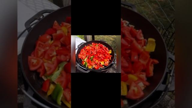 Хашлама в казане на костре fleisch mit gemüse in gusseisentopf смотреть онлайн