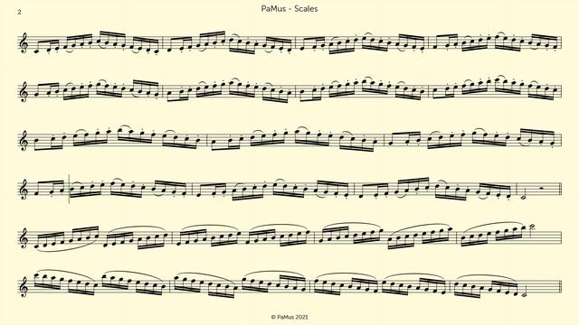 C major scale for Clarinet and Piano, Tempo 100, 2 octaves accompaniment 440Hz смотреть онлайн