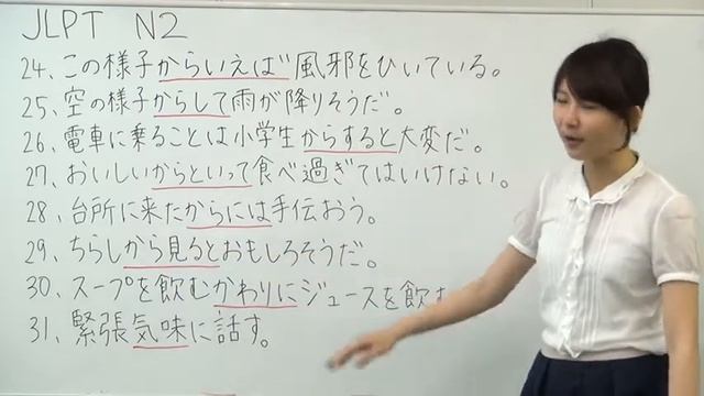 [日本語の森] JLPT N2文法(4) 「からいえば、からして、からすると、からといって、からには、から見ると、かわりに、気味」 смотреть онлайн