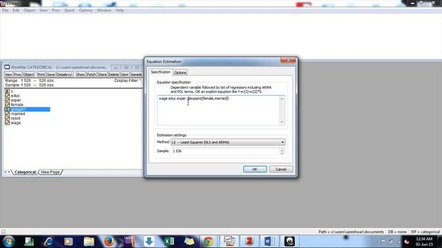 Regression with Interaction of categorical or dummy variables in Eviews using expand command смотреть онлайн